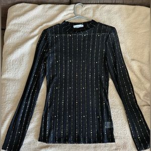 Blue B Metallic Star Mesh Top size large